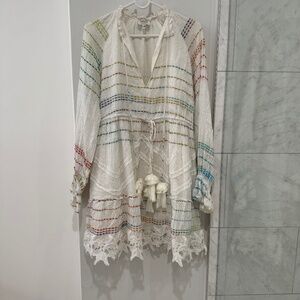 Hemant & Nandita Tenant & babdits white flowy applique dress Small